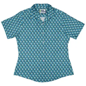 Dragon Scales Blue Dnd Curvy Button Up Shirt