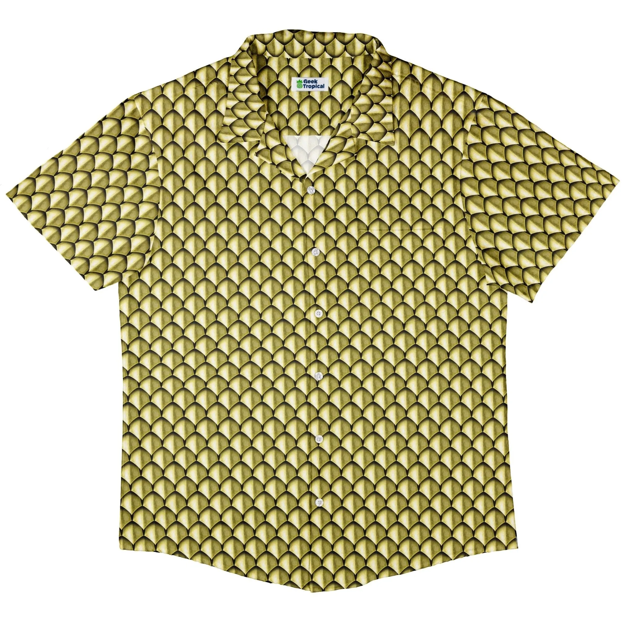 Dragon Scales Gold Dnd Button Up Shirt
