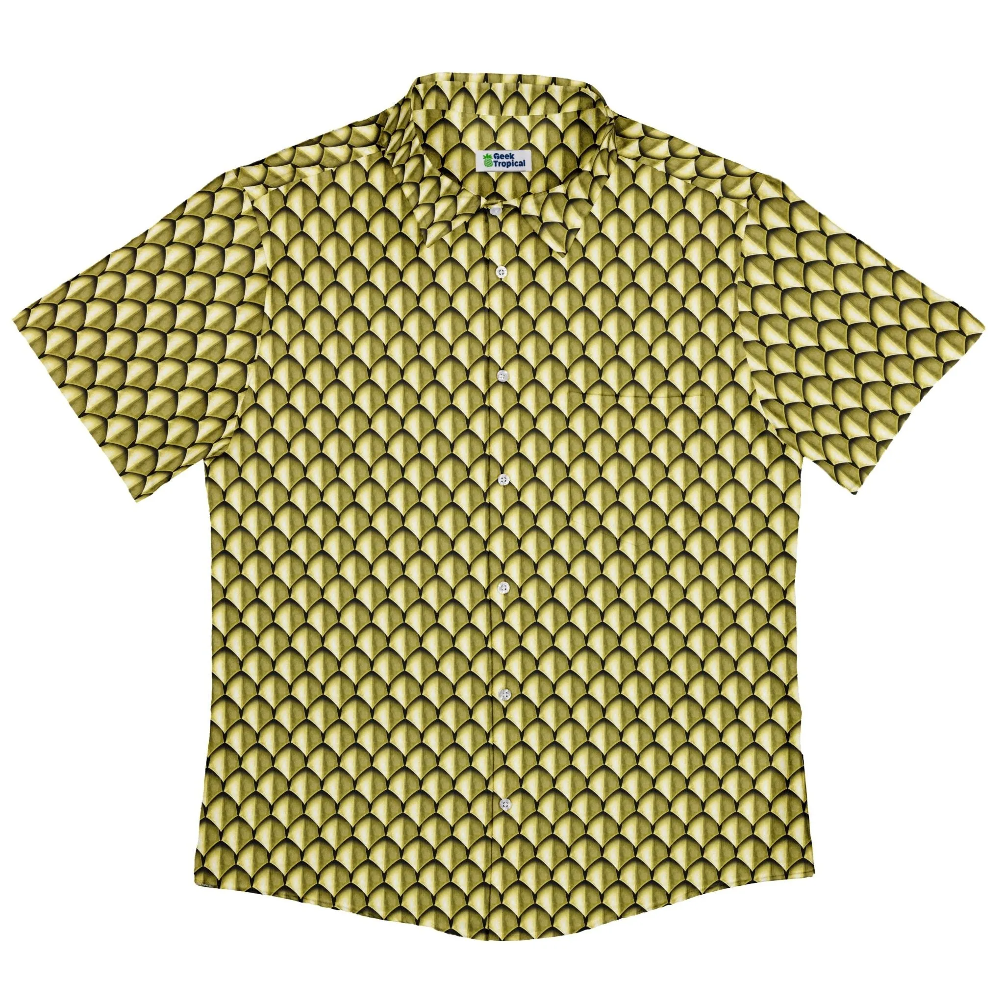 Dragon Scales Gold Dnd Button Up Shirt