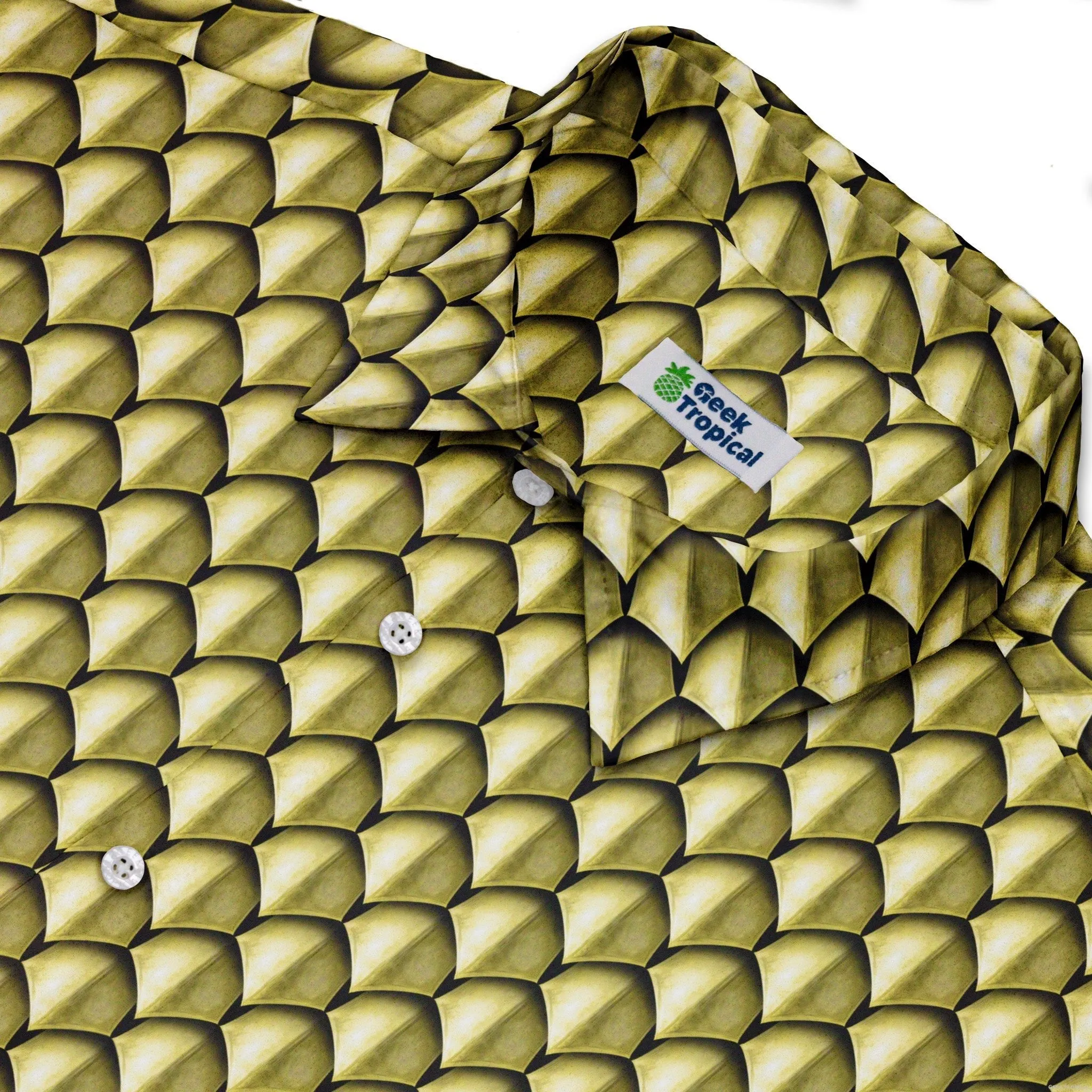 Dragon Scales Gold Dnd Button Up Shirt
