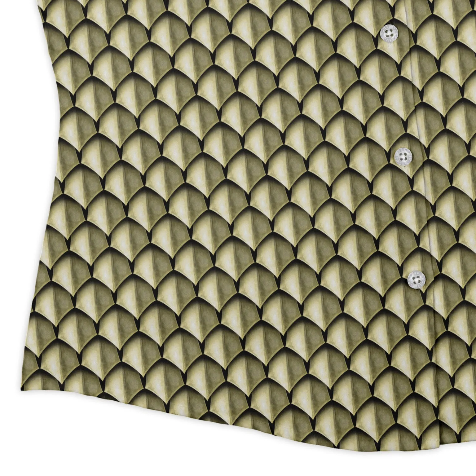 Dragon Scales Gold Dnd Curvy Button Up Shirt