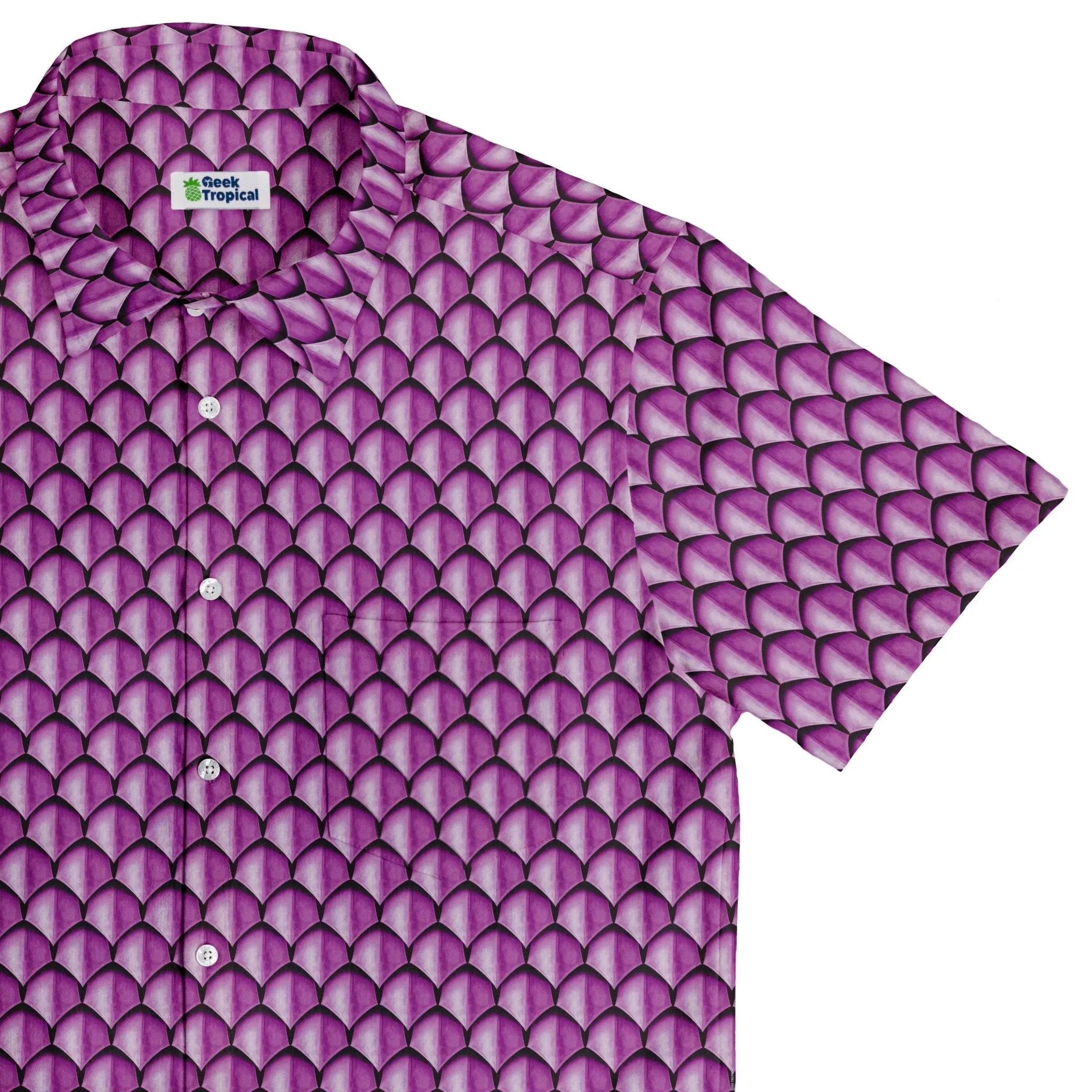 Dragon Scales Pink Dnd Button Up Shirt