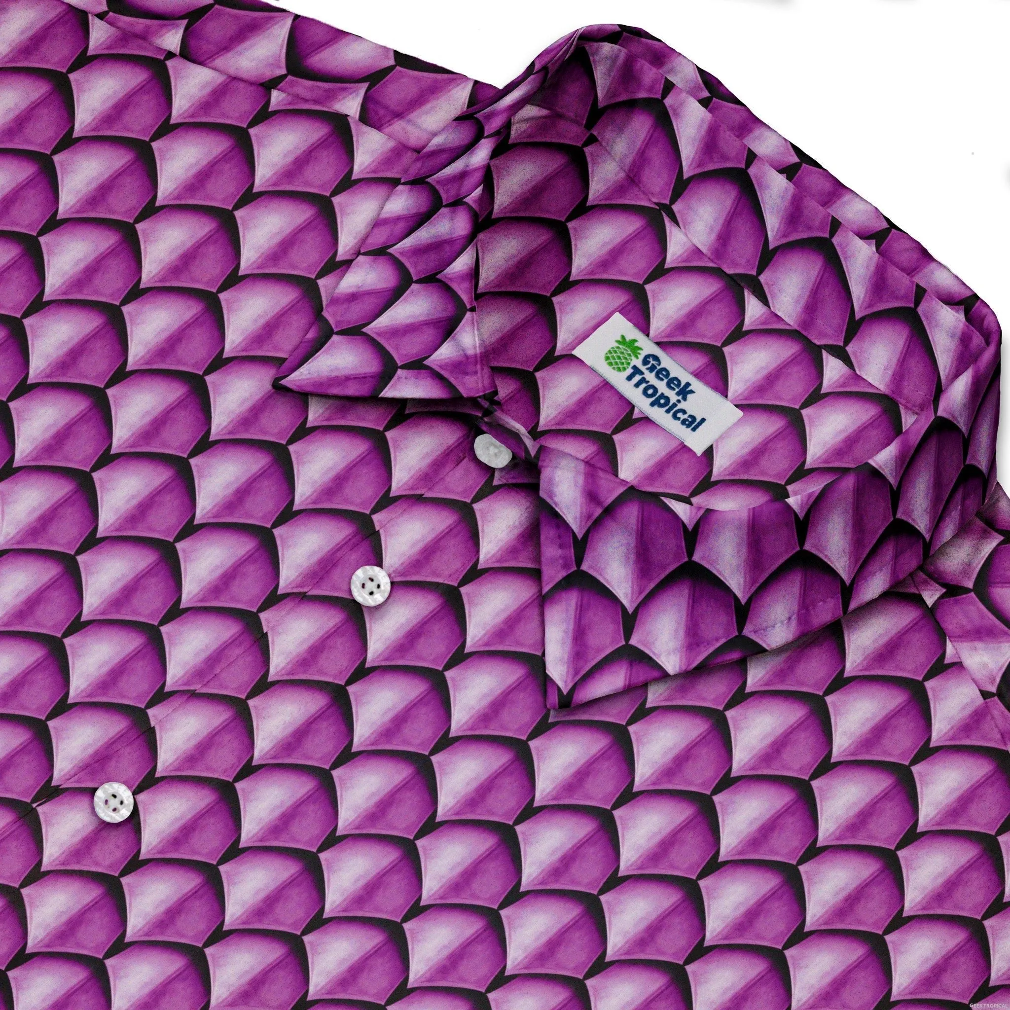 Dragon Scales Pink Dnd Button Up Shirt