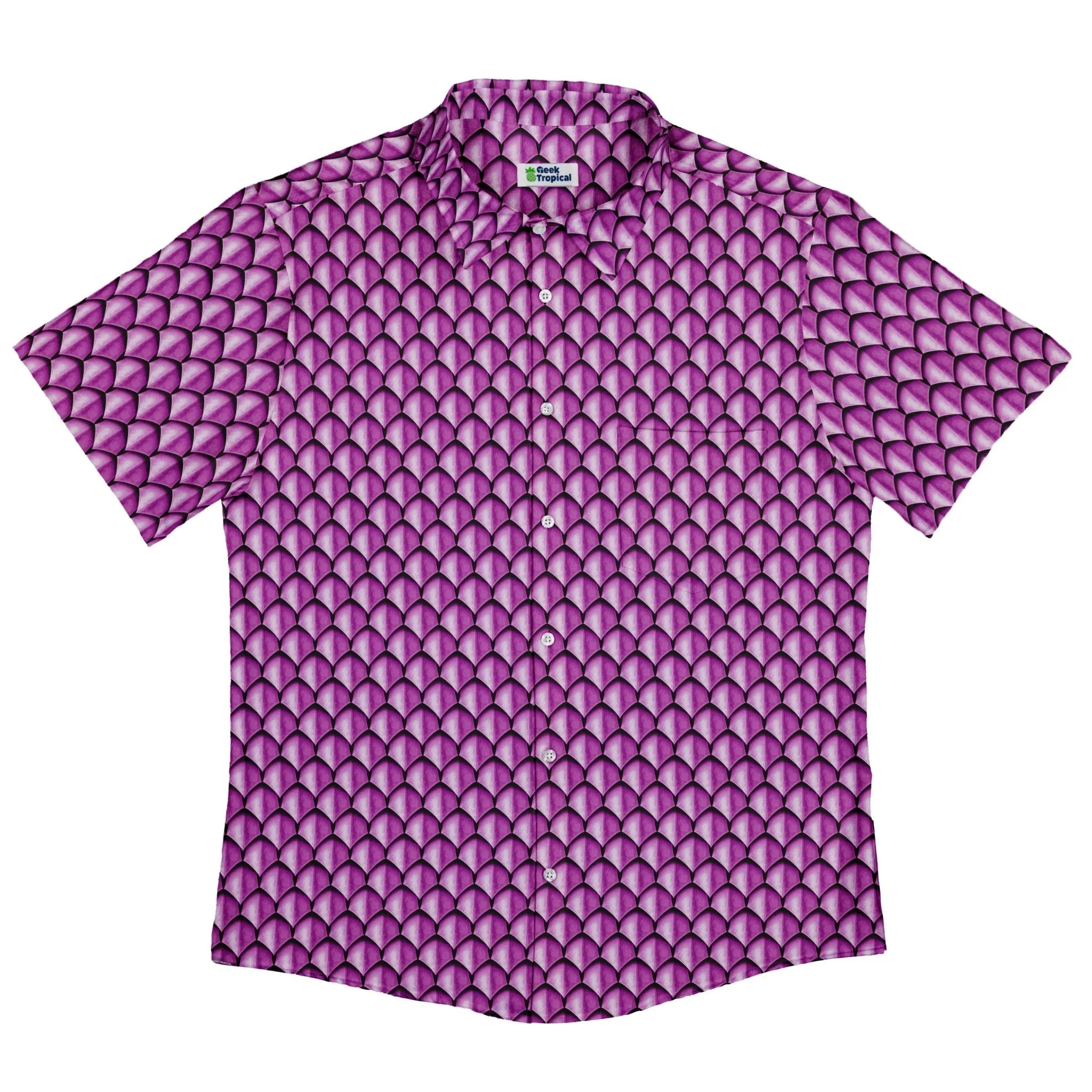 Dragon Scales Pink Dnd Button Up Shirt