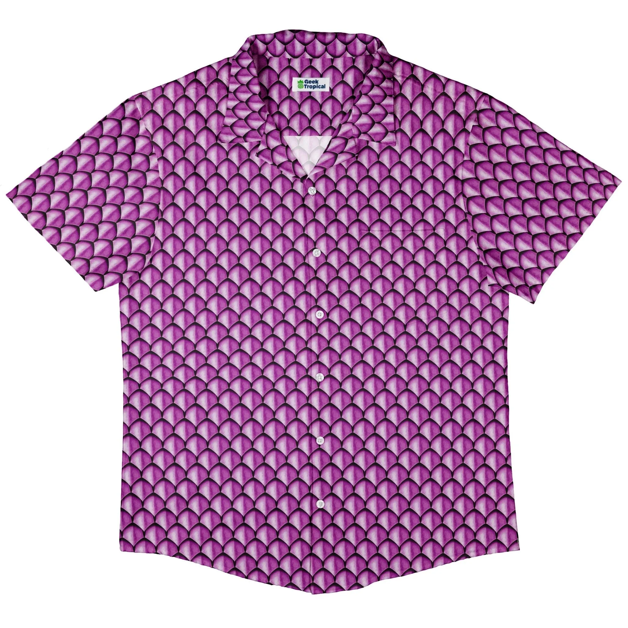 Dragon Scales Pink Dnd Button Up Shirt
