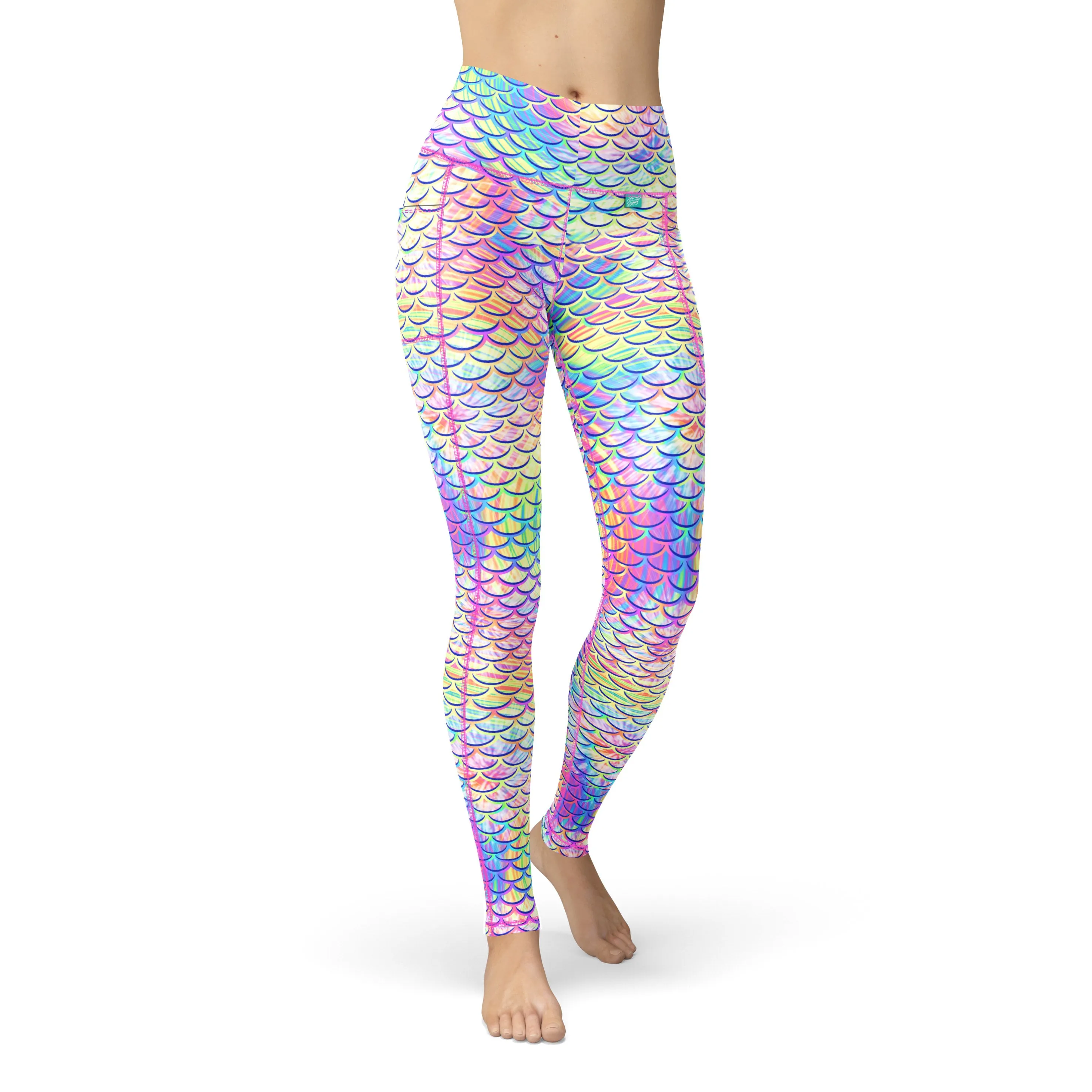 Eco-Friendly Psychedelic Mermaid Contour Leggings