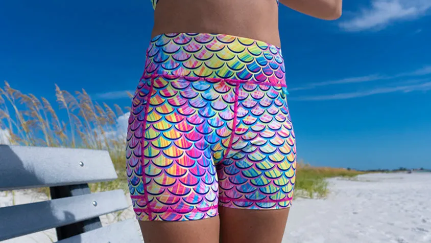 Eco-Friendly Psychedelic Mermaid Shorts