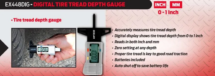 EXELAIR® Digital Tire Tread Depth Gauge (0 to 1" Range)