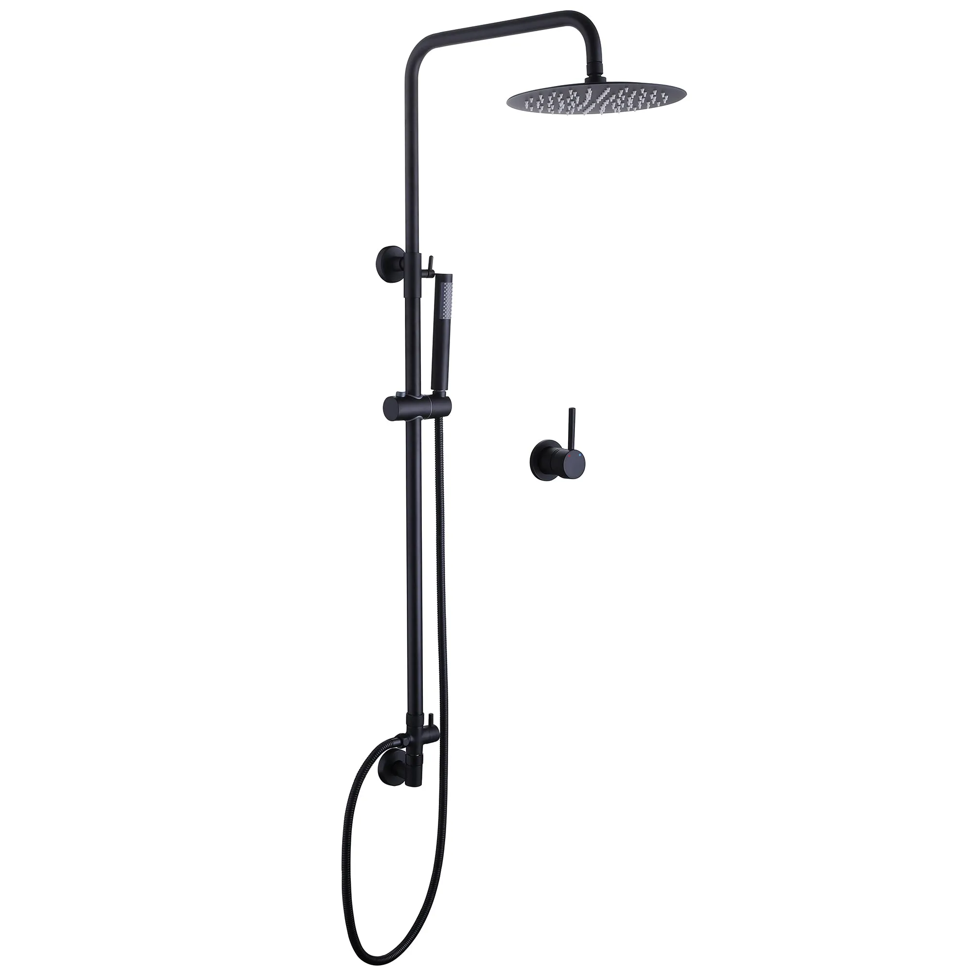 Exposed 10" Shower System Bathroom Shower Combo Set Brushed Gold