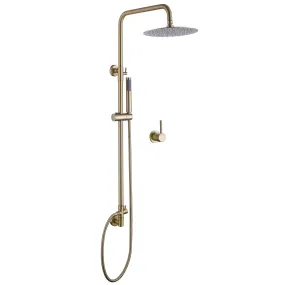 Exposed 10" Shower System Bathroom Shower Combo Set Brushed Gold
