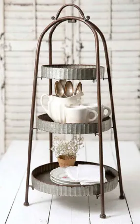 Farmhouse 3~Tiered Round Tray Display