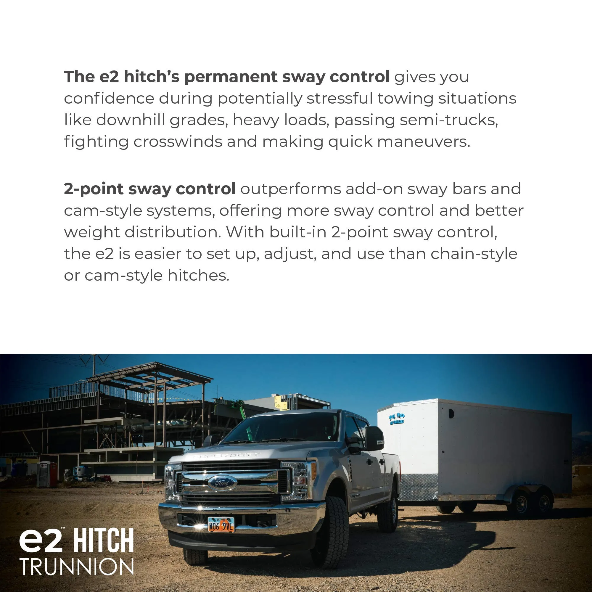 Fastway e2 2-Point Sway Control Trunnion Hitch, 92-00-1000, 10,000 Lbs Trailer Weight Rating, 1,000 Lbs Tongue Weight Rating, Weight Distribution Kit Includes Standard Hitch Shank, Ball NOT Included