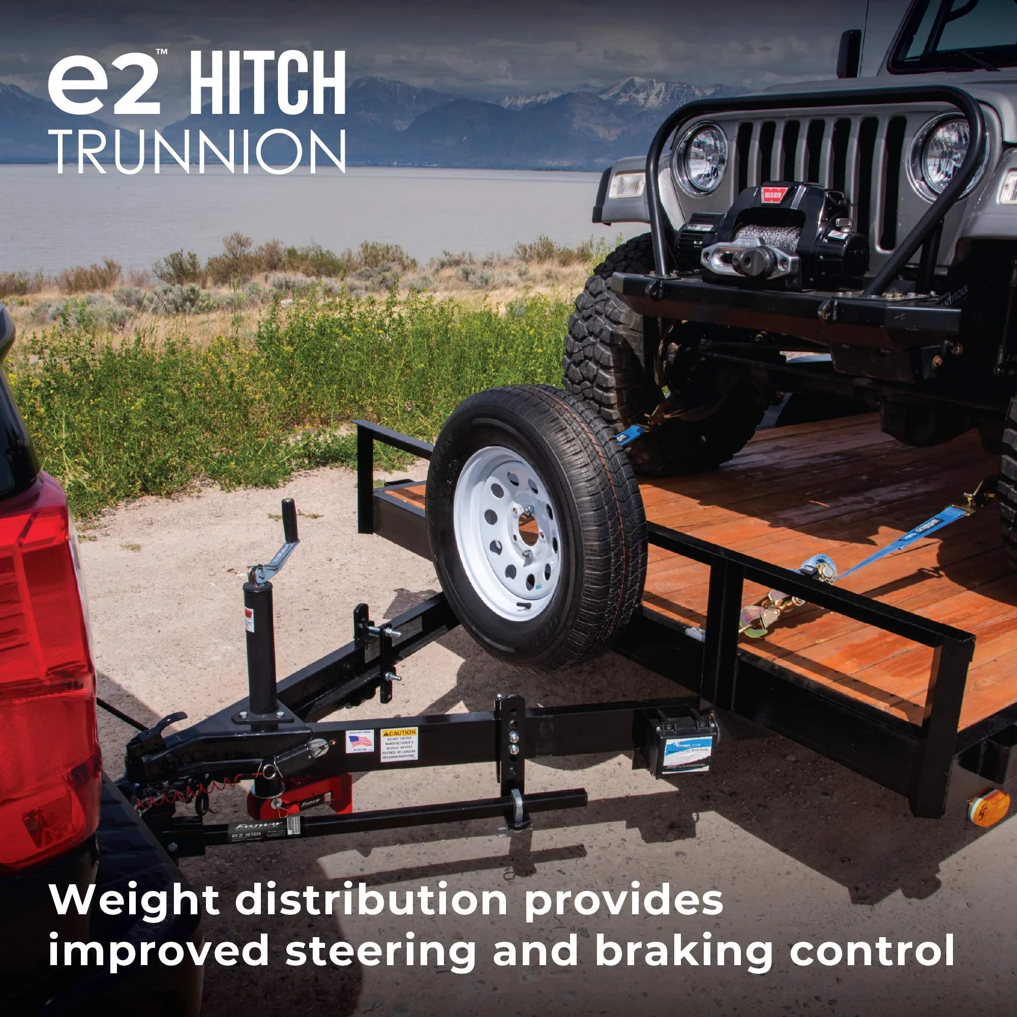 Fastway e2 2-Point Sway Control Trunnion Hitch, 92-00-1000, 10,000 Lbs Trailer Weight Rating, 1,000 Lbs Tongue Weight Rating, Weight Distribution Kit Includes Standard Hitch Shank, Ball NOT Included