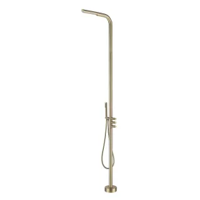 Freestanding Outdoor Shower Round Column with Hose & Hand Shower JK0090