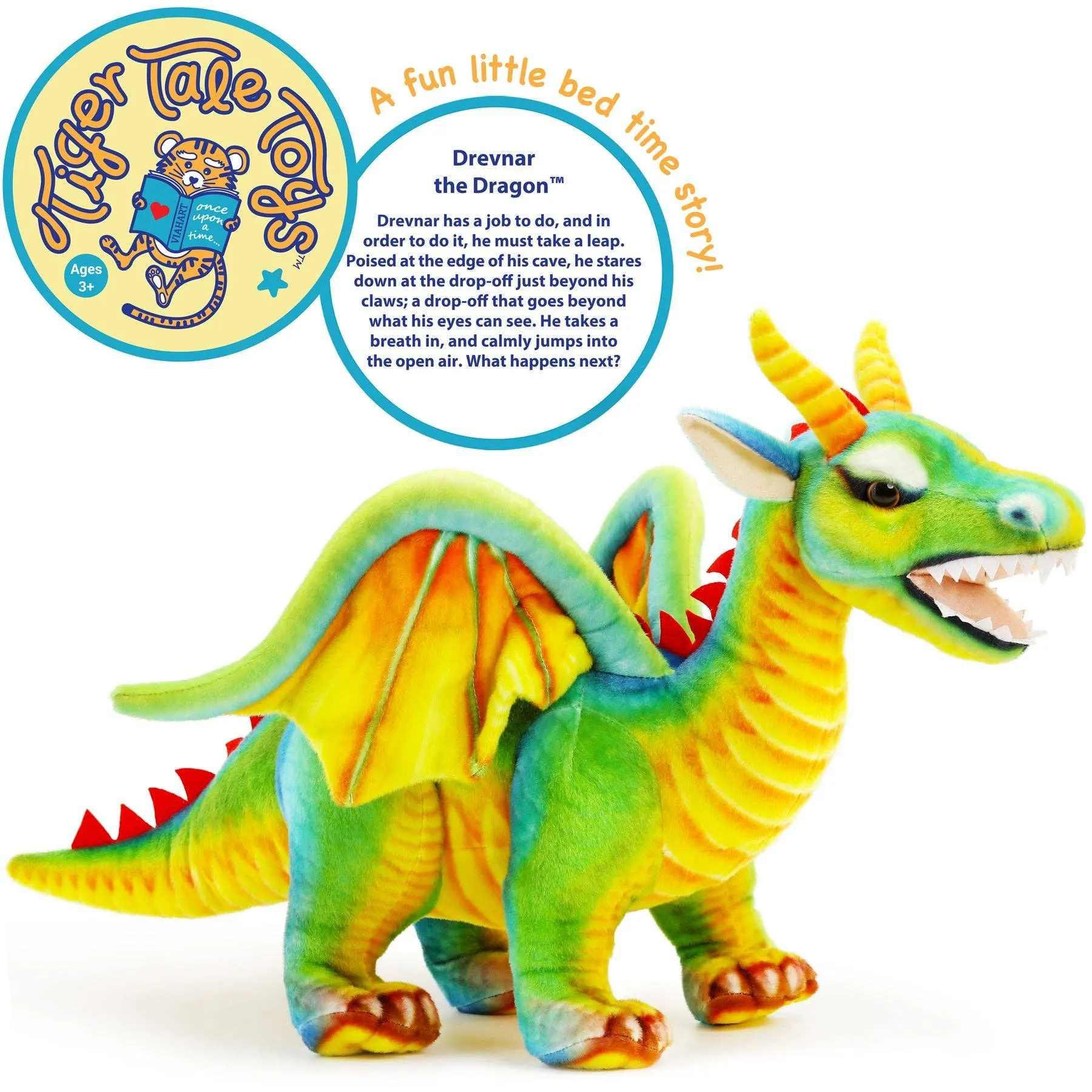 Giant Plush 29 Inch Stuffed Dragon Denvar Realistic