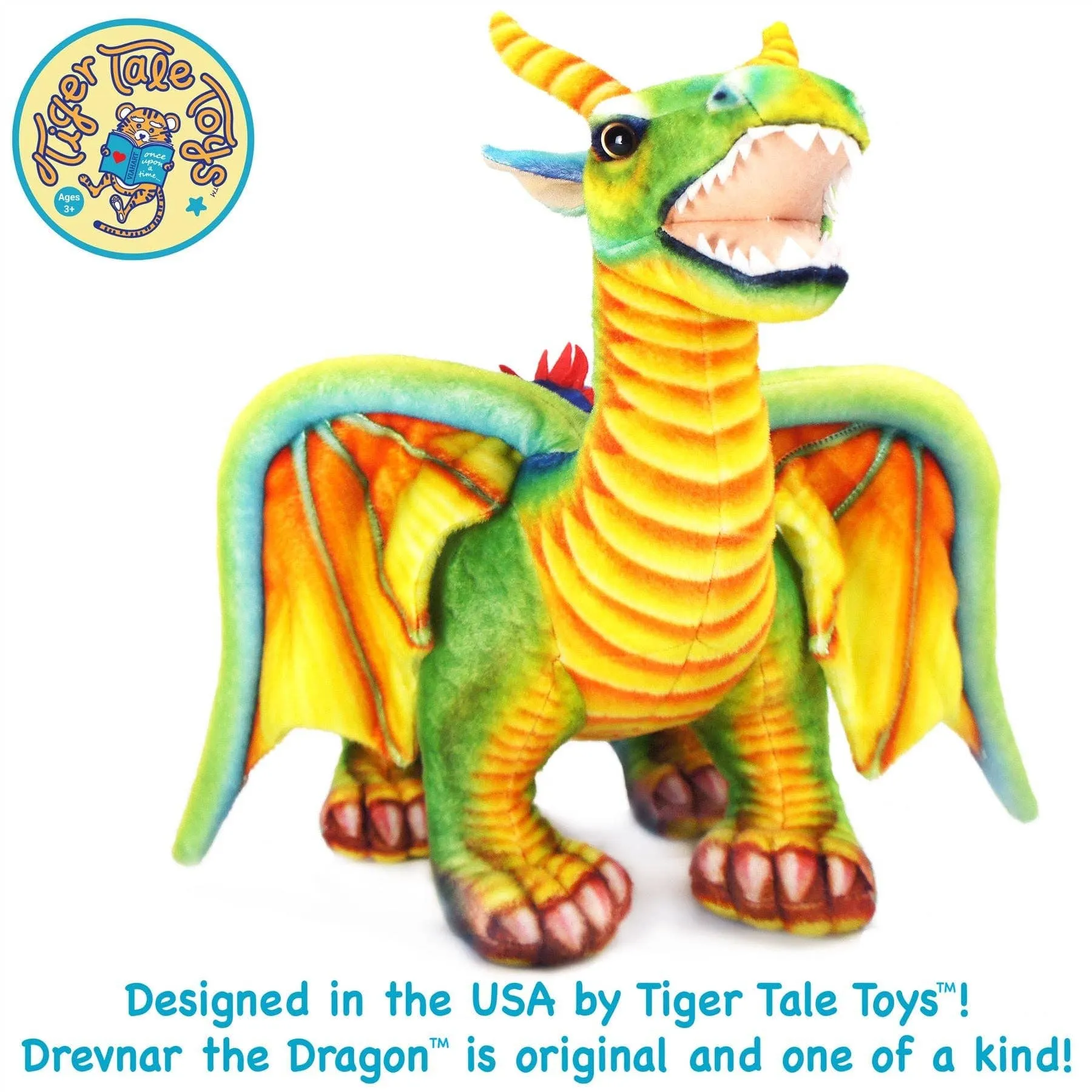 Giant Plush 29 Inch Stuffed Dragon Denvar Realistic