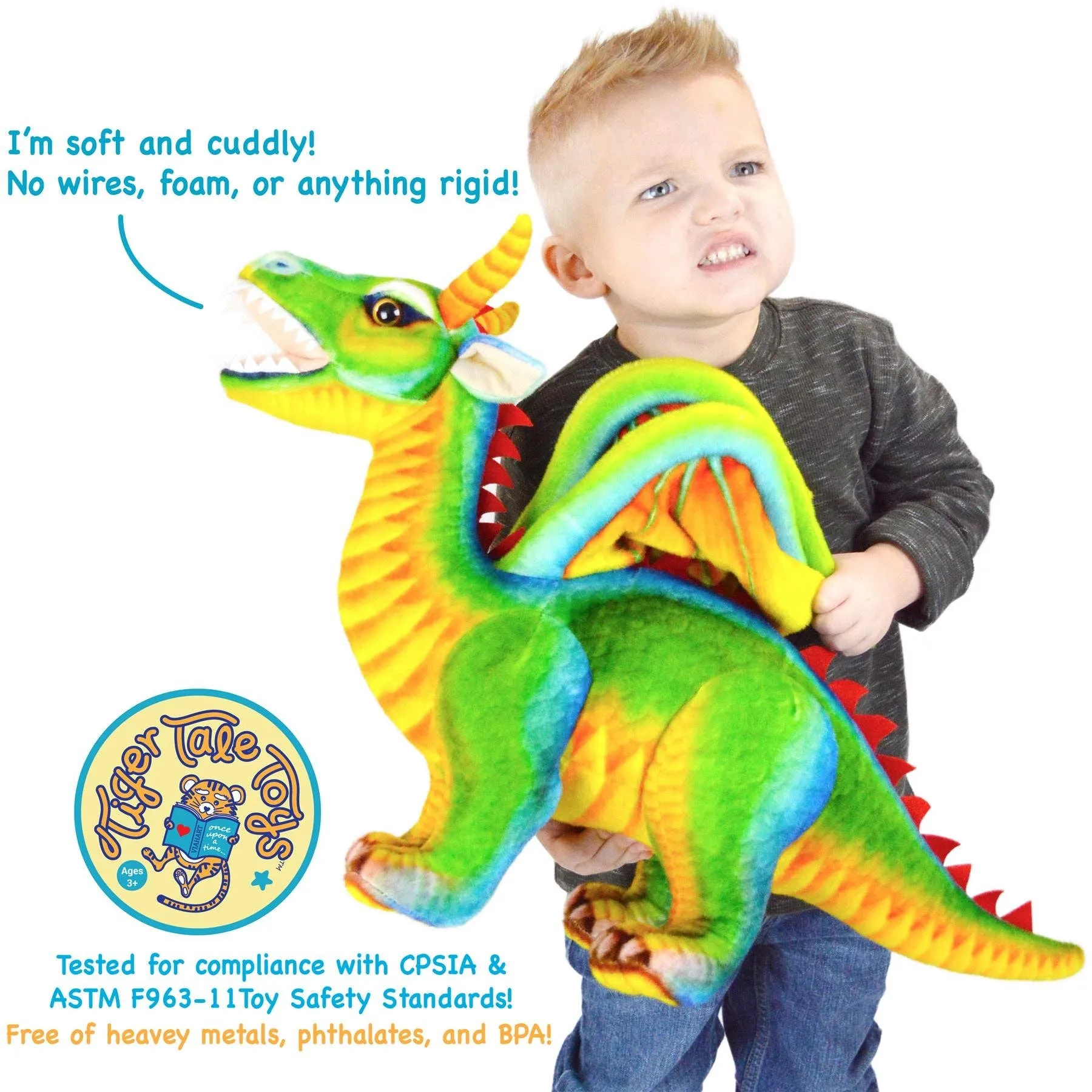 Giant Plush 29 Inch Stuffed Dragon Denvar Realistic