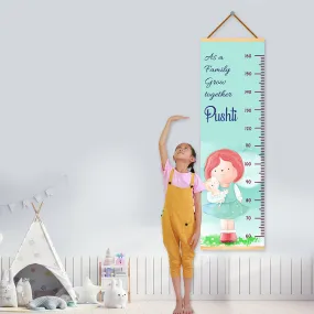 Girl Carrying Cat theme Kids Growth scale
