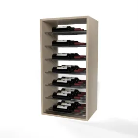 GrandCellar™ - 4 Column Full-Depth Label-Forward Horizontal Wine Display  - 36" - Gunmetal Metal Rods