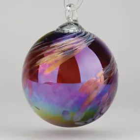 Handblown Set of Three Classic Ornaments in Merlot Feather, Purple Pansy, and Red Currant by Glass Eye Studio