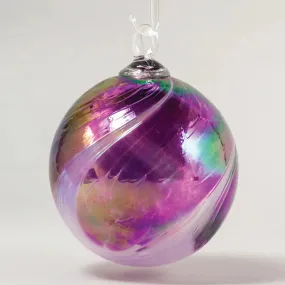 Handblown Set of Three Classic Ornaments in Salish Spray, Grape Smash Swirl, and Grape Smash by Glass Eye Studio