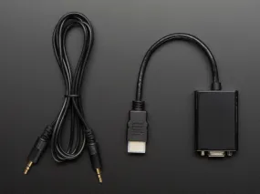 HDMI to VGA Video Adapter and 3.5mm Male/Male Stereo Cable