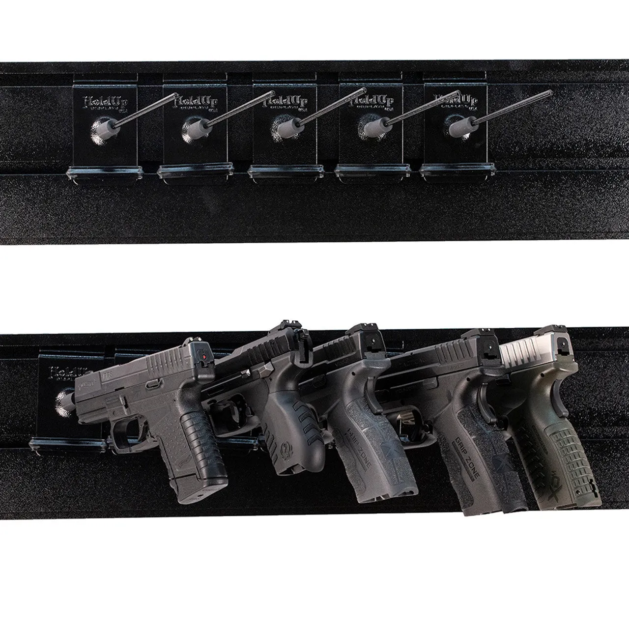 Hold Up Displays Right Facing In Barrel Pistol Holder HD52-R