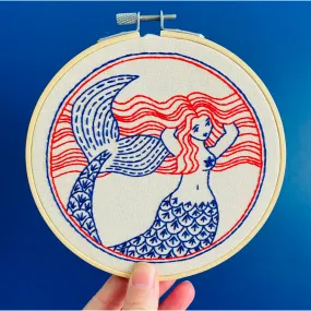 Hook, Line & Tinker ~ Mermaid Hair Don't Care Embroidery Kit