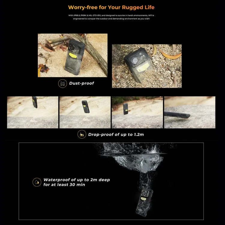 HOTWAV W11 Rugged Smartphone with Night Vision and Massive 20800mAh Battery, 6.6" Android 13, MT8788 Octa-Core, 4G Network, OTG, Call Recording Features