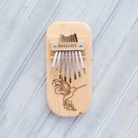 Humming Bird Engraved Kalimba Thumb Piano - Easy to Play, Fun for All Ages