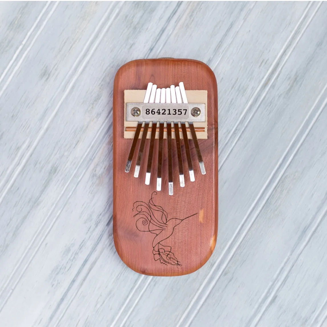 Humming Bird Engraved Kalimba Thumb Piano - Easy to Play, Fun for All Ages