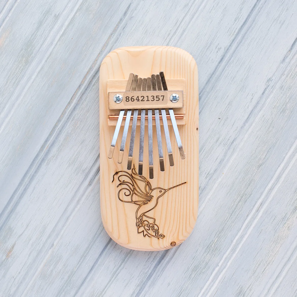 Humming Bird Engraved Kalimba Thumb Piano - Easy to Play, Fun for All Ages