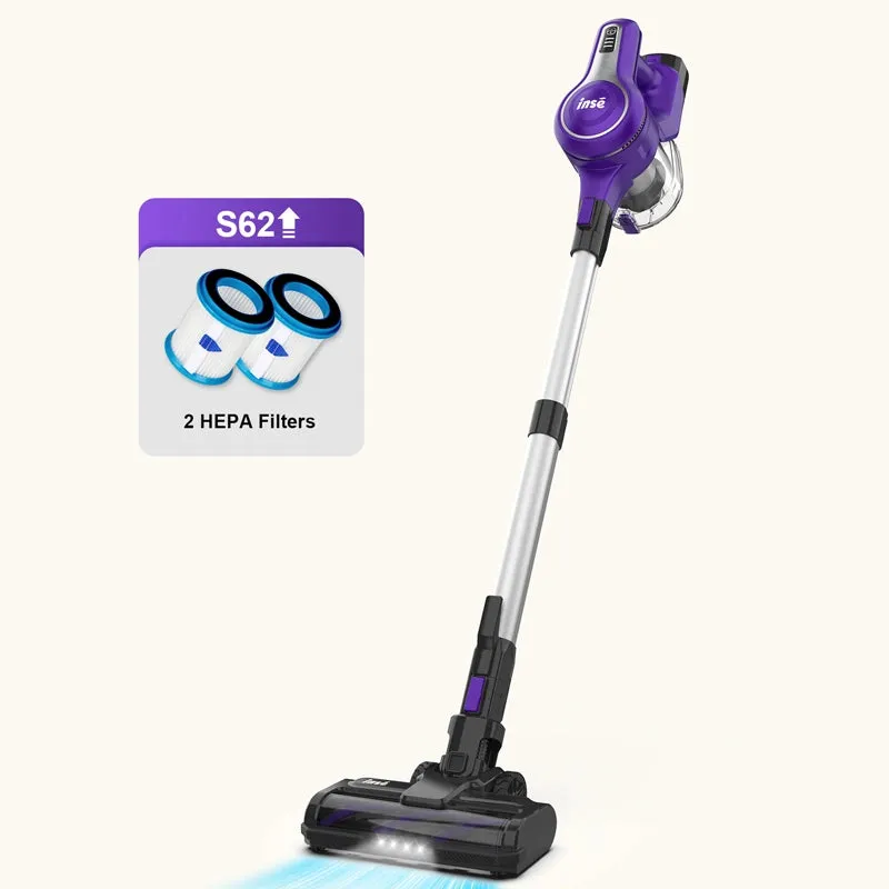INSE S62 Cordless Vacuum 28Kpa Powerful Suction for Pet Hair Carpets Cleaning