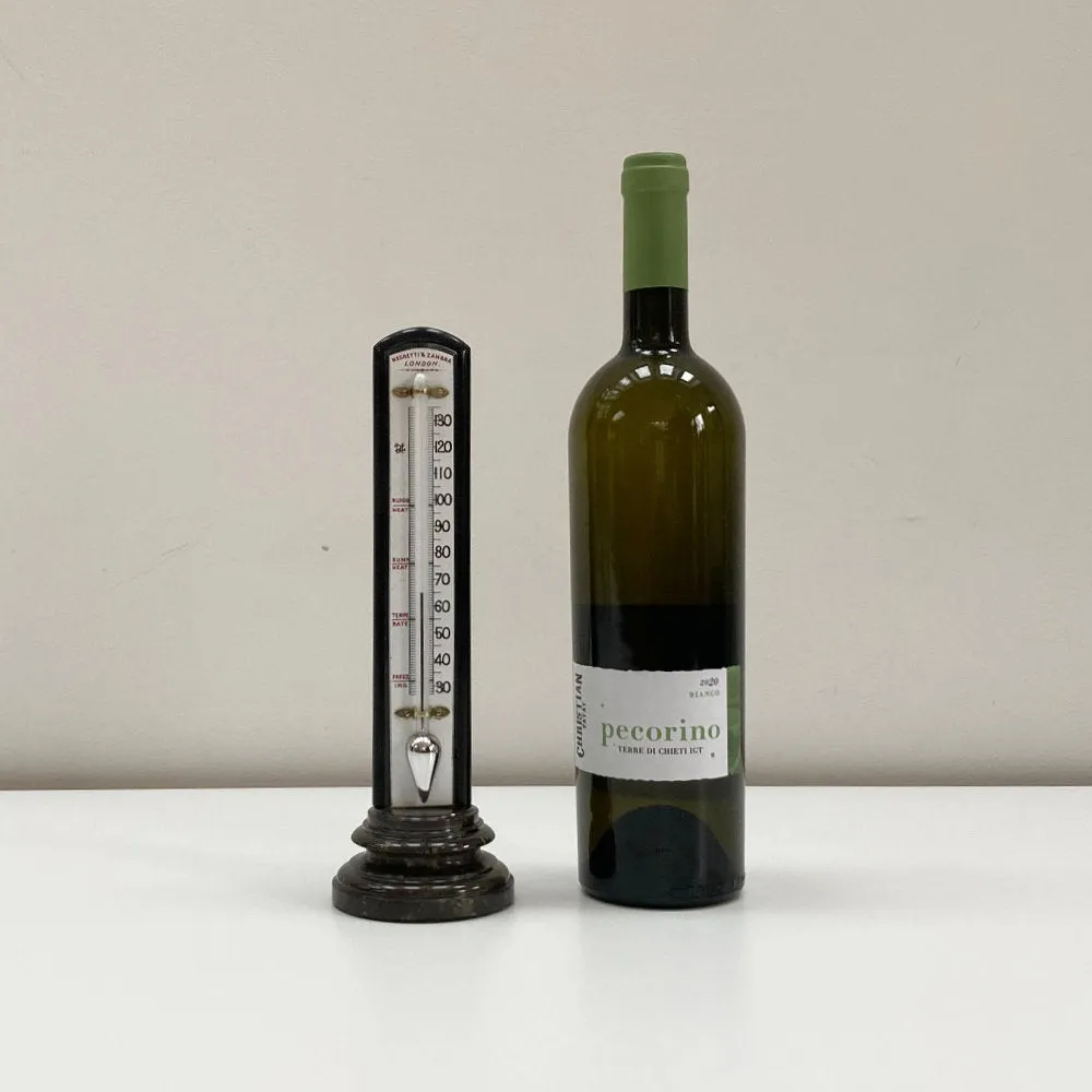 Large Victorian Desk Thermometer on Serpentine Base by Negretti & Zambra London