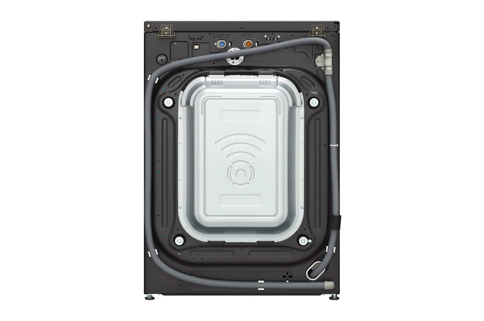 LG Black Steel 5.8 cu. ft. Front Load Washer with AI DD™ 2.0 and LCD Knob - WM6700HBA