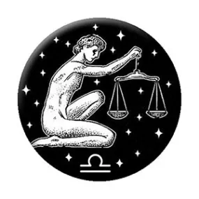 Libra Zodiac Sign Button