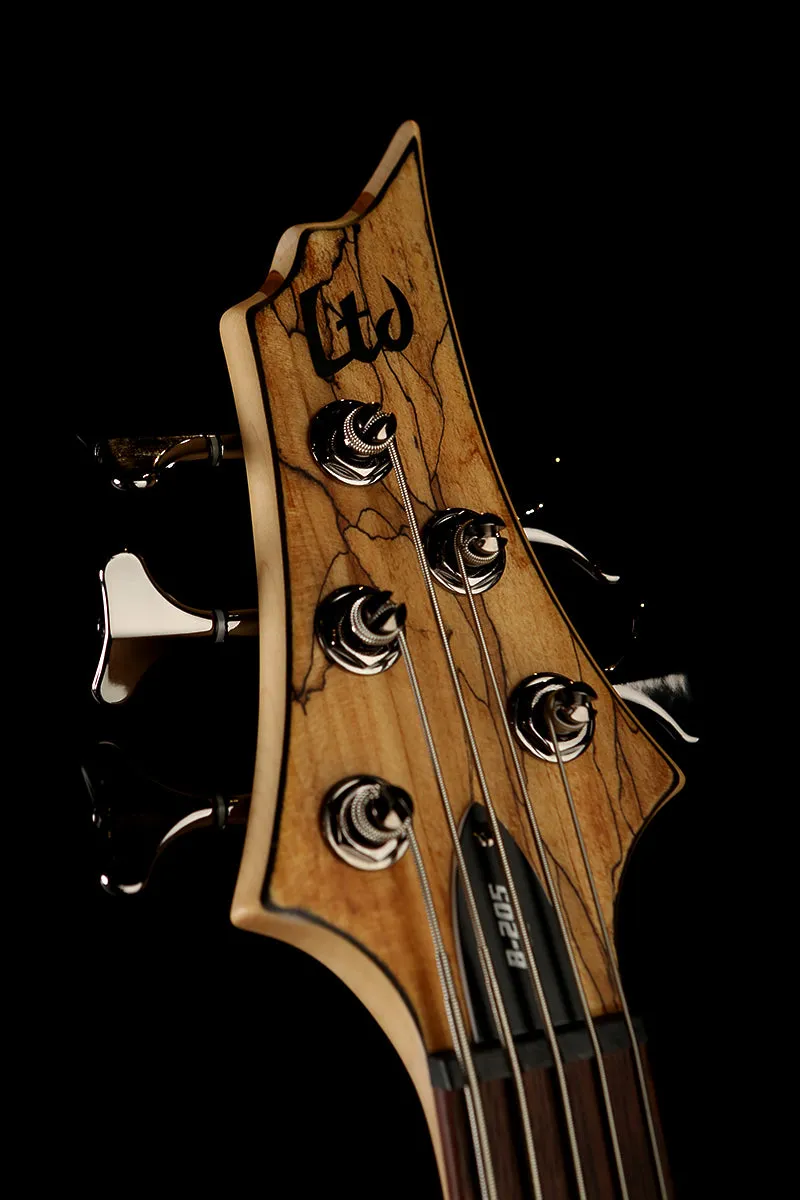 LTD B-205 Spalted Maple 5 STRING Fretless Bass