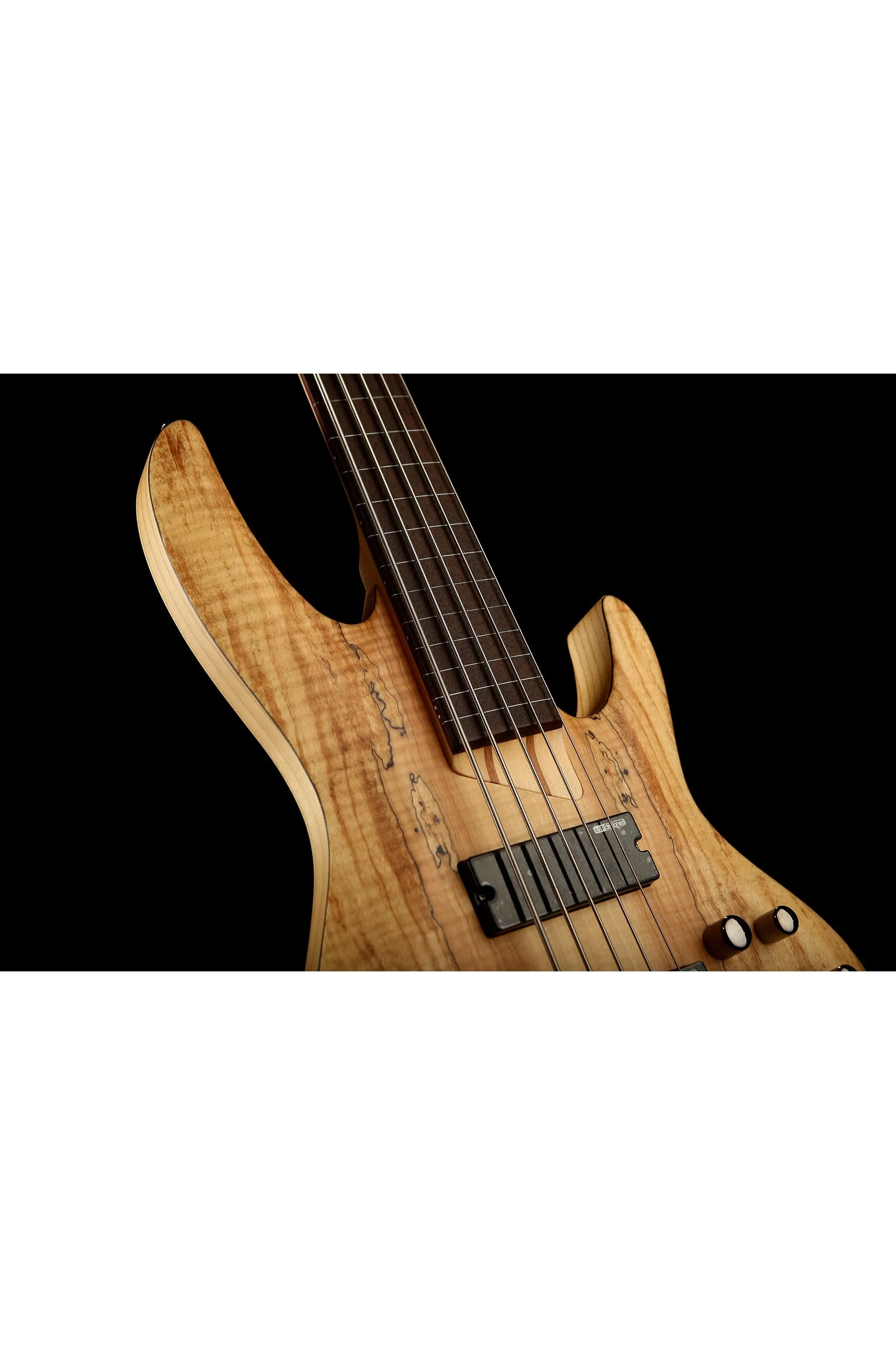 LTD B-205 Spalted Maple 5 STRING Fretless Bass