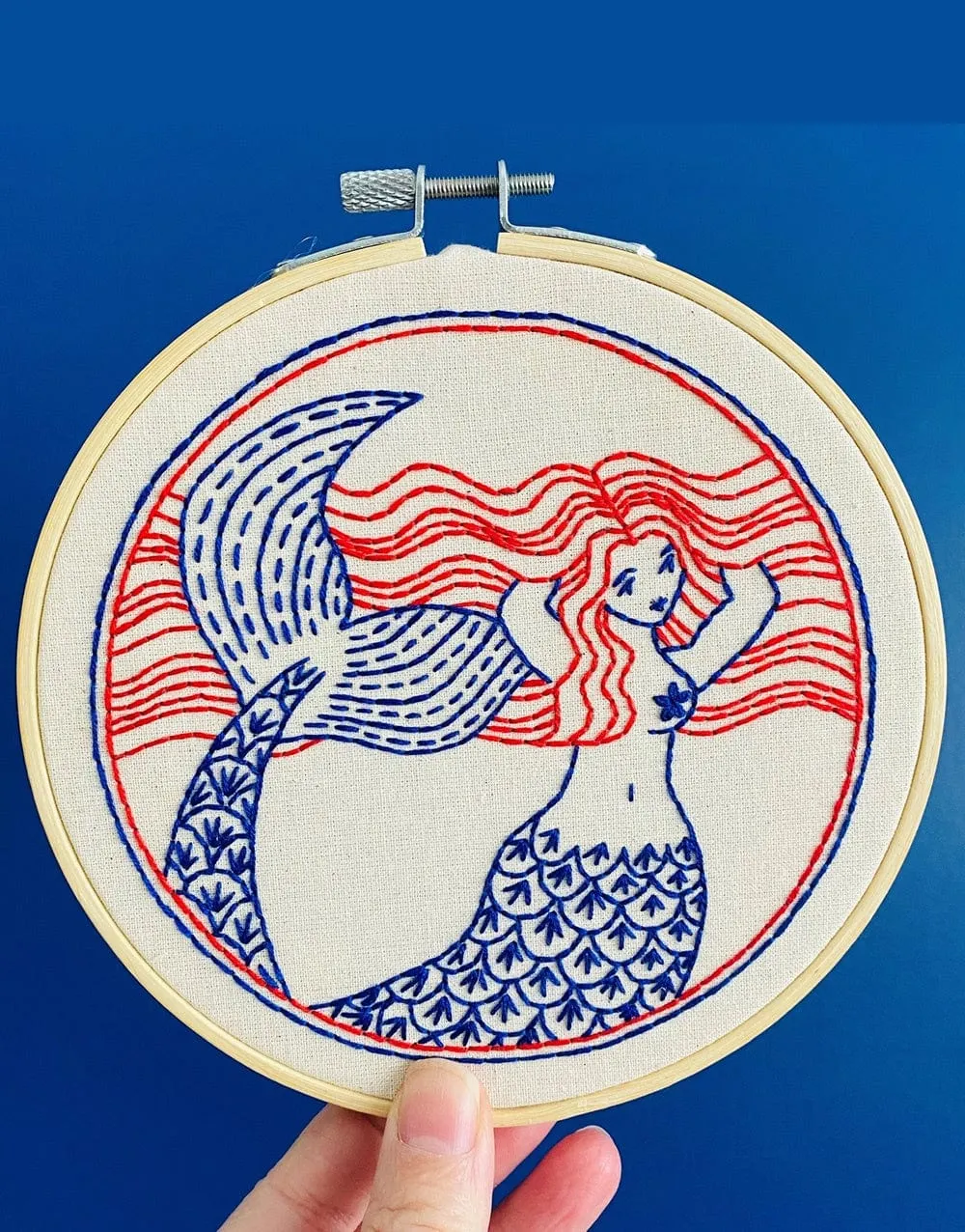 Mermaid Hair Don't Care Embroidery Kit, Hook Line & Tinker