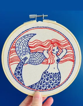 Mermaid Hair Don't Care Embroidery Kit, Hook Line & Tinker