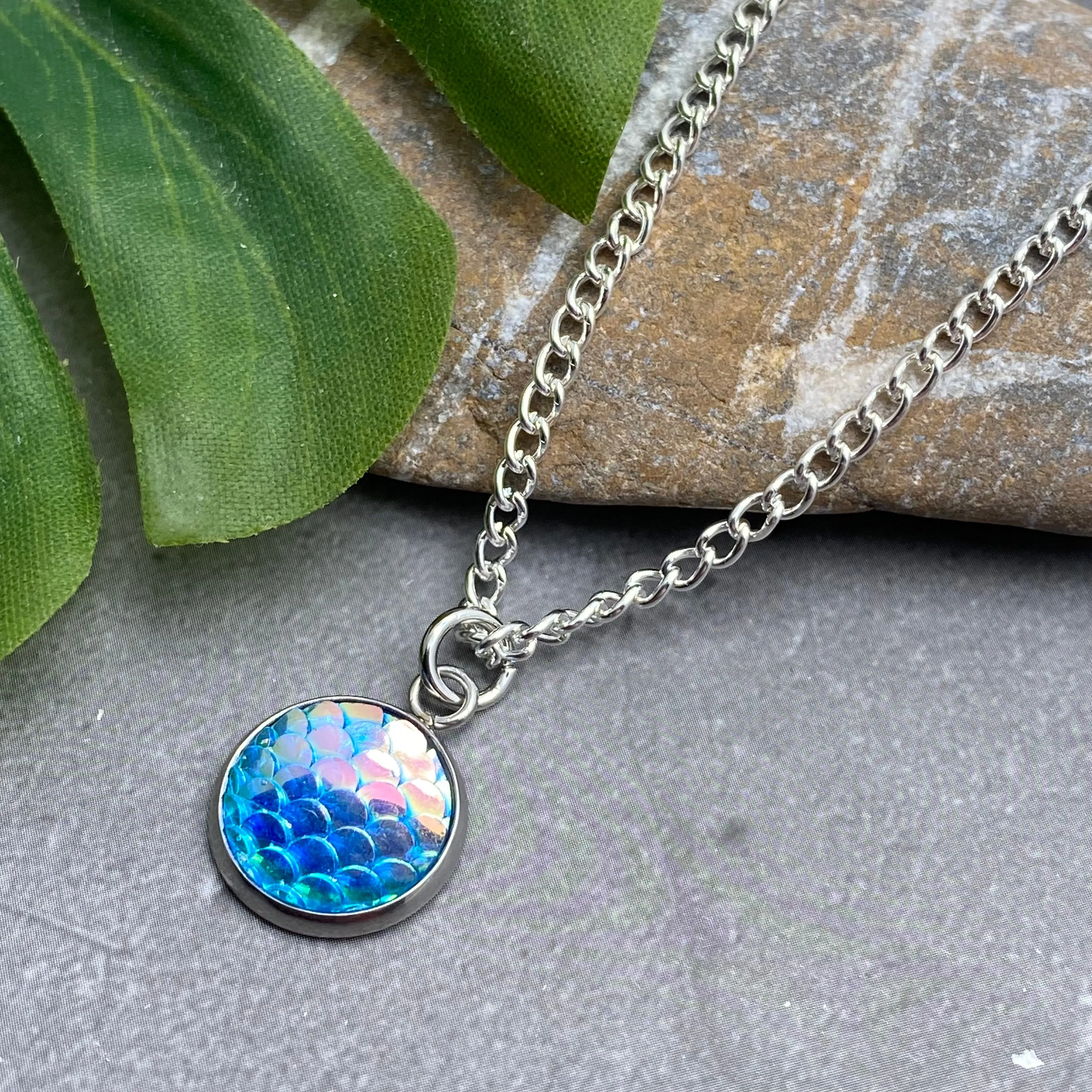 Mermaid Scales Charm Pendant Necklace