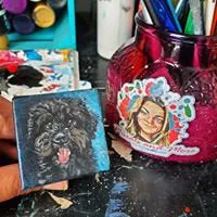 Mini Dog Painting Buttons and Matchboxes - Portrait - Custom Dog Art Gift
