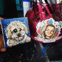 Mini Dog Painting Buttons and Matchboxes - Portrait - Custom Dog Art Gift