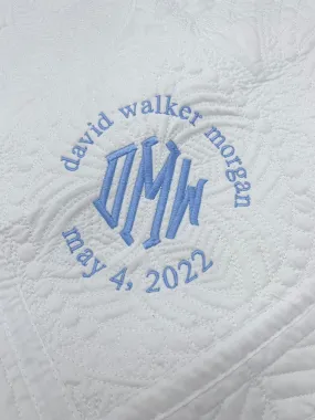 Monogrammed with name baby quilt blanket