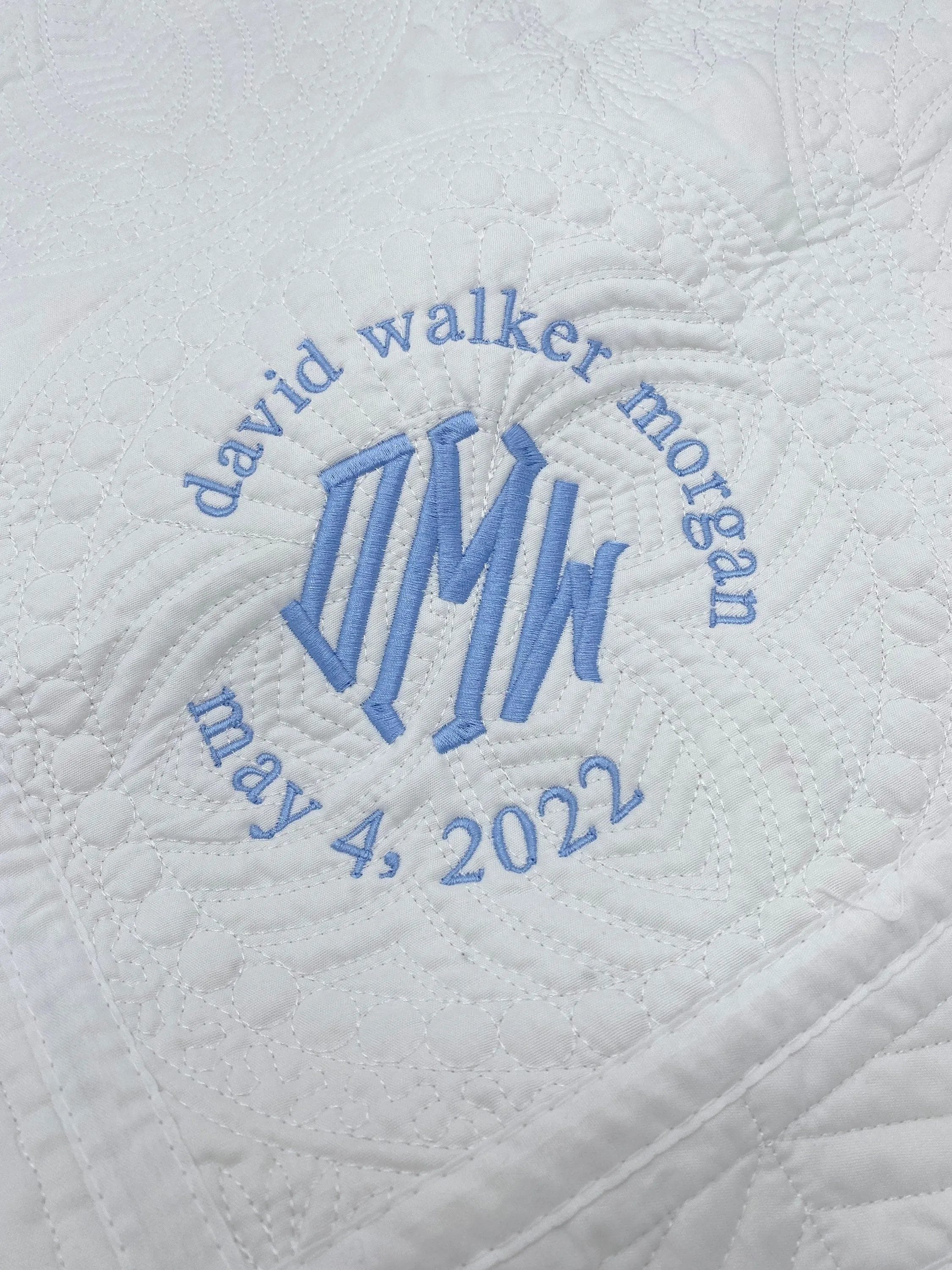 Monogrammed with name baby quilt blanket