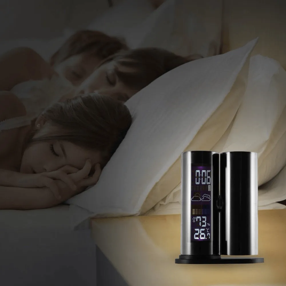 Multifunction Weather Calendar LCD Digital Projection Clock Temperature Humidity LED Backligh