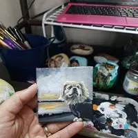 Office Desk Pet Portrait Easel - Custom Dog Lover Gift - Art for work