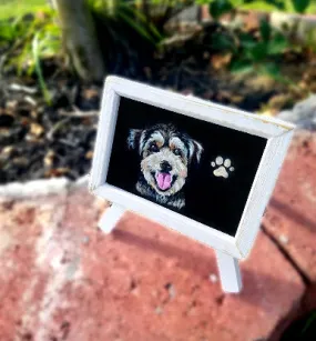 Office Desk Pet Portrait Easel - Custom Dog Lover Gift - Art for work