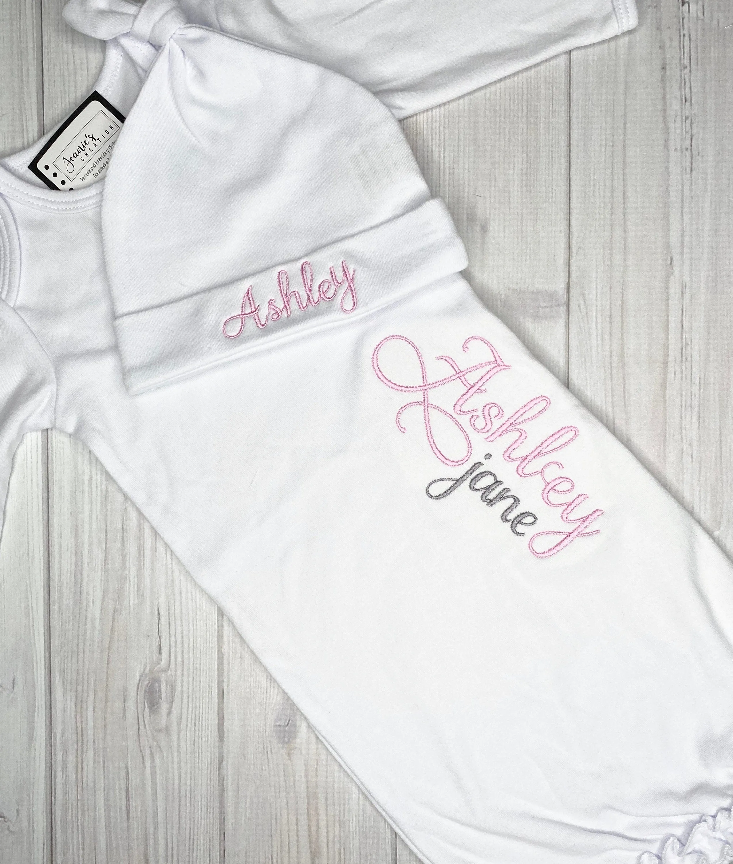 Personalized Newborn Coming Home Gown Set