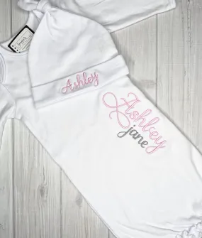 Personalized Newborn Coming Home Gown Set